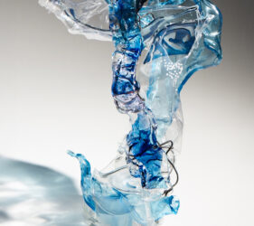 Glass and plastic sculpture