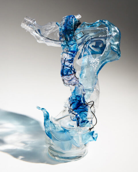 Glass and plastic sculpture